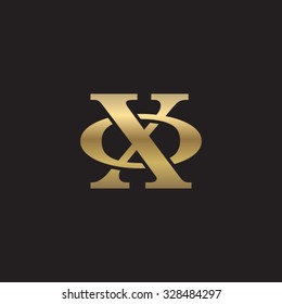 letter O and X monogram golden logo