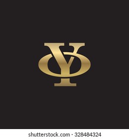 letter O and Y monogram golden logo