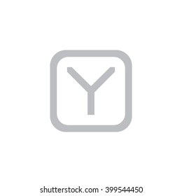 letter O and Y monogram square shape logo, letter Y with rounded square frame logo gray