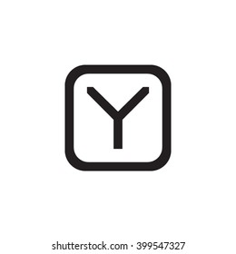 letter O and Y monogram square shape logo, letter Y with rounded square frame logo black