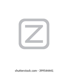 letter O and Z monogram square shape logo, letter Z with rounded square frame logo gray