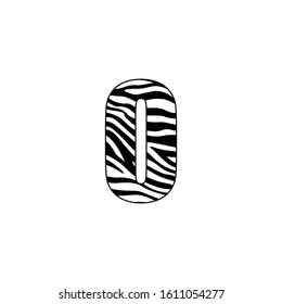 Letter O with zebra print texture logo design