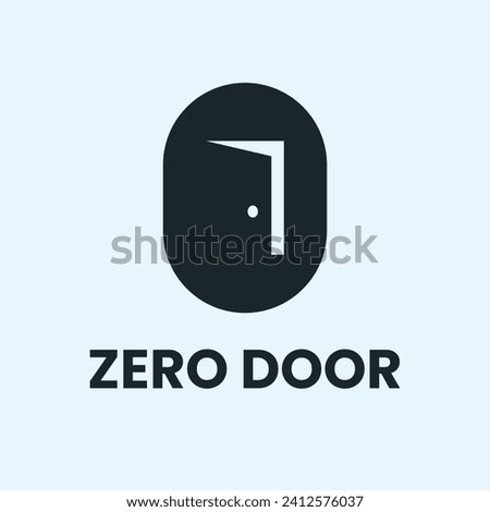 The letter O or zero logo with an illustration of an open door in the middle