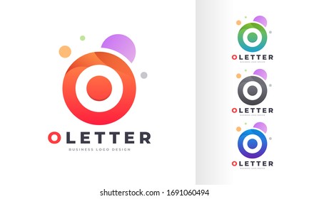 Plantilla de diseño de logotipo de burbujas coloreadas en círculo redondo cero