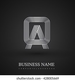 Letter OA or AO linked logo design. Elegant silver colored symbol for your business or company identity.