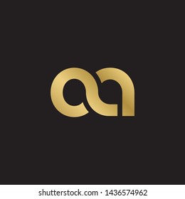 Letter oa linked lowercase logo design template elements. Gold letter Isolated on black  background. Suitable for business, consulting group company.