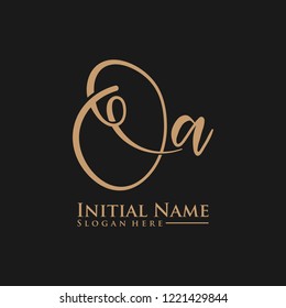 Letter Oa Logo. Initial Letter Design Vector Luxury Colors [Converted]