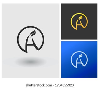 Letter OA or OH Logo Creative Design Vector with Abstract Elegant Modern Square Shape Apps Concept
