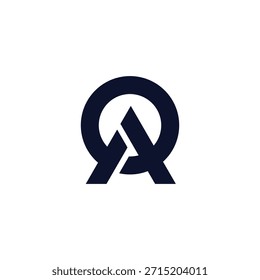 Letra OA Vector de logotipo de línea geométrica superpuesta simple 