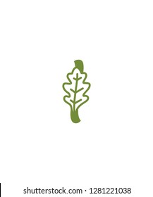 Letter I With Oak Leaf Logo Icon 001