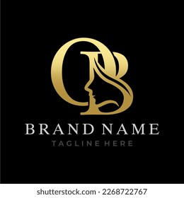 Letter OB Beauty Face Initial Logo Design
