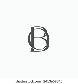 Letter OB or BO overlapping lines elegant logo design concept. B and O monogram stylish icon