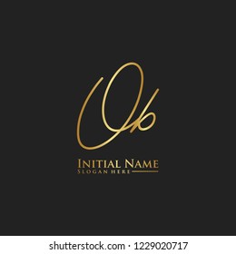 Letter Ob Logo. Initial Letter Design Vector Luxury Colors