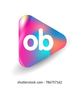 Letter OB logo in triangle shape and colorful background, letter combination logo design for business and company identity.
