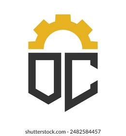 Letter OC Gear Logo Design for Service Center, Repair, Factory, Industrial, Digital and Mechanical Business