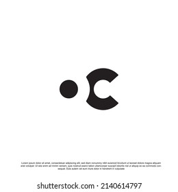 Letter OC line logo design. Linear creative minimal monochrome monogram symbol.