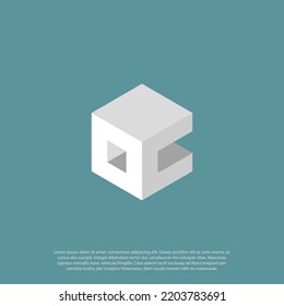 Letter OC logo in hexagon or 3D cube shape, cube logo with letter design for company identity. 