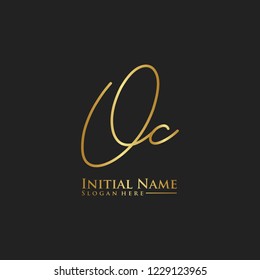 Letter Oc Logo. Initial Letter Design Vector Luxury Colors