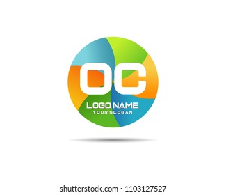 Letter OC Modern Shape Logo Design Template Element