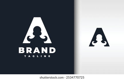 the letter A octopus logo