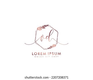 Letter OD Initial handwriting logo with signature and hand drawn style.