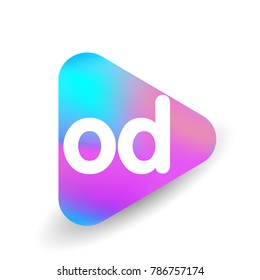 Letter OD logo in triangle shape and colorful background, letter combination logo design for business and company identity.
