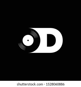 Letter OD with Negative Space Vinyl - Logo for DJ or Record