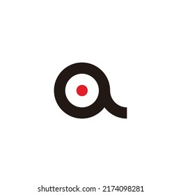 Letter a off, circle geometric symbol simple logo vector