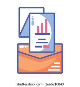 carta con elementos de oficina sobre el diseño de ilustración vectorial de fondo blanco