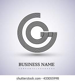 Letter OG or GO linked logo design circle G shape. Elegant black colored, symbol for your business name or company identity