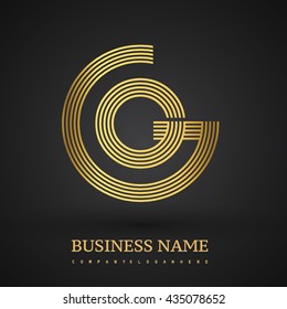 Letter OG or GO linked logo design circle G shape. Elegant golden colored, symbol for your business name or company identity.