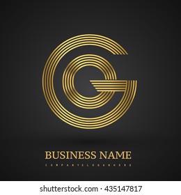 Letter OG or GO linked logo design circle G shape. Elegant golden colored, symbol for your business name or company identity.