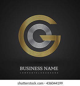Letter OG or GO linked logo design circle G shape. Elegant gold and silver colored, symbol for your business name or company identity.