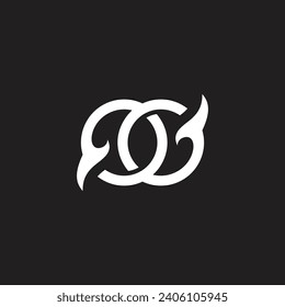 letter og linked circles curves overlap logo vector 