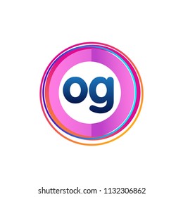 Letter OG logo with colorful circle, letter combination logo design with ring, circle object for creative industry, web, business and company.