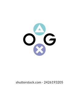 Letter OG logo with game controller button