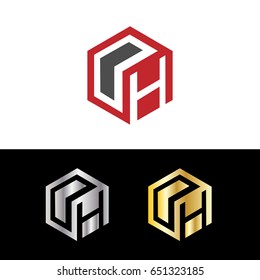 Letter OH box design logo