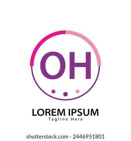 letter OH logo. OH. OH logo design vector illustration for creative company, business, industry
