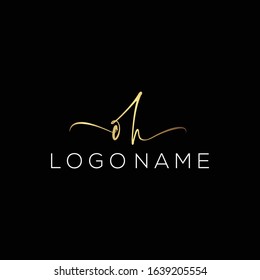 Letter Oh sign handwriting logo with luxury elegent modern fashion style perfect for , beauty , wedding photography , spa , makeup logos 
