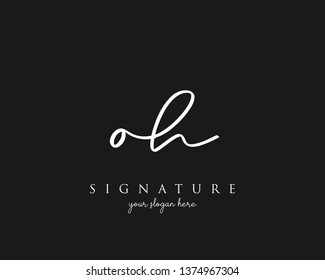 Letter OH Signature Logo Template - Vector