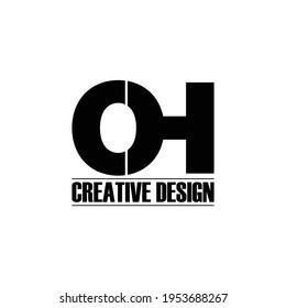 Letra OH diseño simple de logotipo vectorial