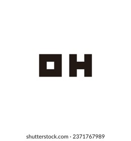 Letter OH square geometric symbol simple logo vector