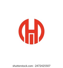 letter oh stripes circle geometric logo vector 