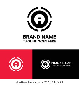 Letter OI logo with target icon vector template.