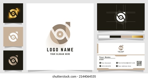 Letter oi or oj monogram logo with business card design