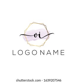 Letter Oi sign handwriting logo with luxury elegent modern fashion style perfect for , beauty , wedding photography , spa , makeup logos 
