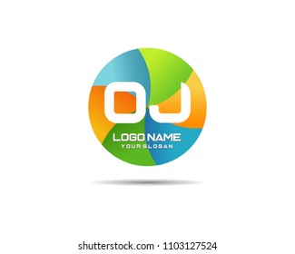 Letter OJ Modern Shape Logo Design Template Element