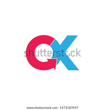 letter ok circle geometric arrow logo vector