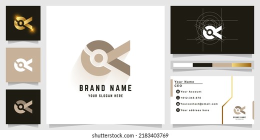 Letter OK or CK monogram logo with business card design