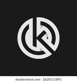 Letter OK or KO Monogram Logo, usable for brand and company logos, vector illustration